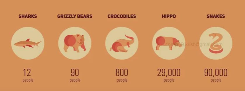 infografía de los animales más mortales