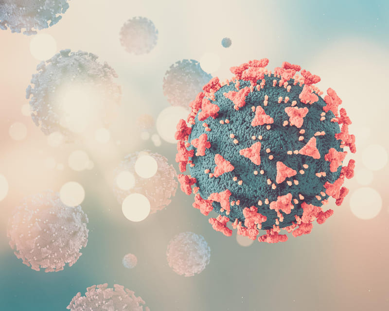 imagen 3D célula coronavirus